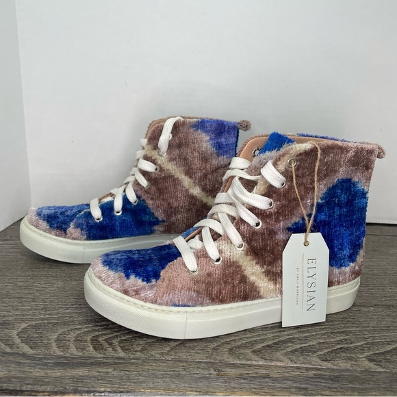 Elysian Ankara Silk Velvet Hi-top sneakers. EUR 38. Women’s 7.5. NWT. See pic - Picture 3 of 15